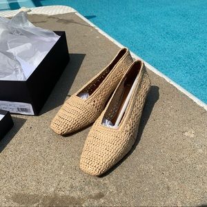 Miista BRAND NEW Noa Natural Woven Raffia Mid-Heel
